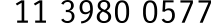 11 3980 0577